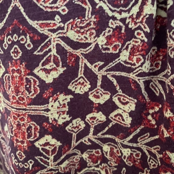 LUCKY Brand Maroon Boho Bohemian Blouse Women SP Small Petite - Picture 4 of 6